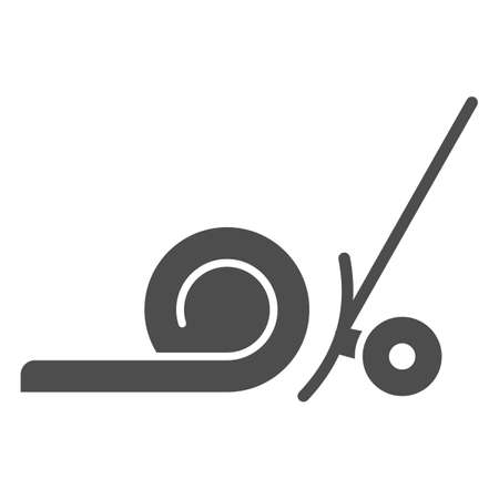 Snow blower solid icon, World snow day concept, equipment for snow removal sign on white background, handle snowplough icon in glyph style for mobile and web design. Vector graphics.のイラスト素材