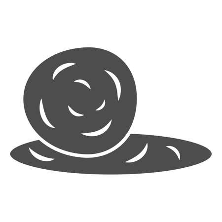 Snowball solid icon, World snow day concept, ball of snow sign on white background, Snowball icon in glyph style for mobile concept and web design. Vector graphics.のイラスト素材