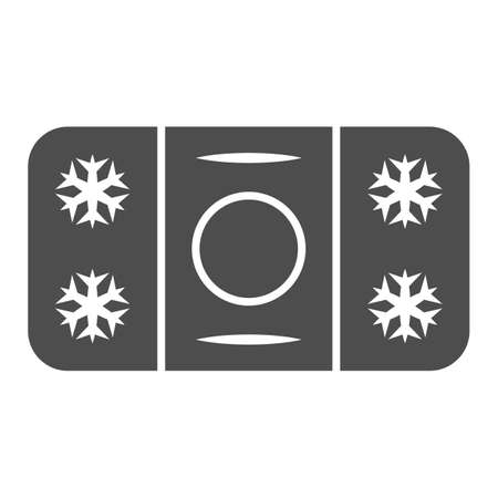 Winter skating rink solid icon, World snow day concept, ice hockey field sign on white background, hockey rink icon in glyph style for mobile concept and web design. Vector graphics.のイラスト素材