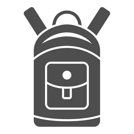 Backpack solid icon, World snowboard day concept, sport rucksack sign on white background, unisex tourist backpack icon in glyph style for mobile concept and web design. Vector graphics.のイラスト素材
