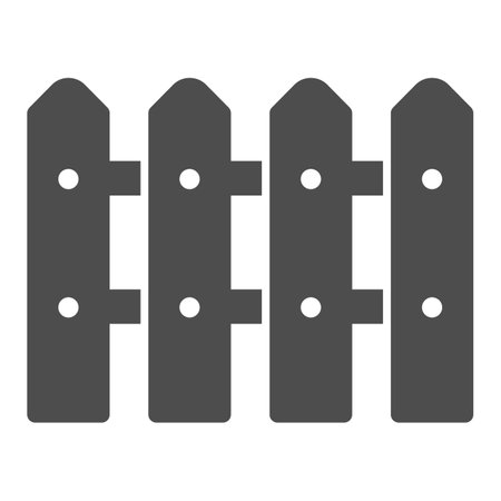 Fence solid icon, farm garden concept, garden gate sign on white background, rural fence icon in glyph style for mobile concept and web design. Vector graphics.のイラスト素材