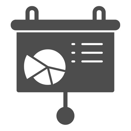 Infographic board solid icon, education concept, infographic sign on white background, diagram icon in glyph style for mobile concept and web design. Vector graphicsのイラスト素材