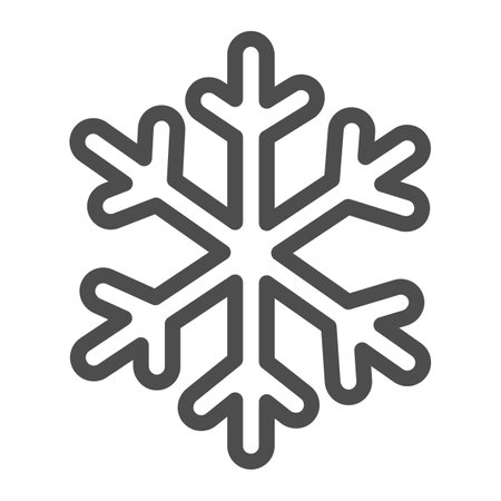 Snowflake line icon, Winter season concept, frozen winter flake symbol on white background, Snowflake icon in outline style for mobile concept and web design. Vector graphics.のイラスト素材