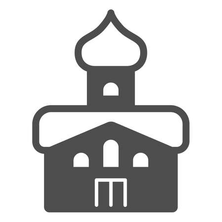 Orthodox Church solid icon, Happy Easter concept, Cathedral sign on white background, Building church icon in glyph style for mobile concept and web design. Vector graphics.のイラスト素材