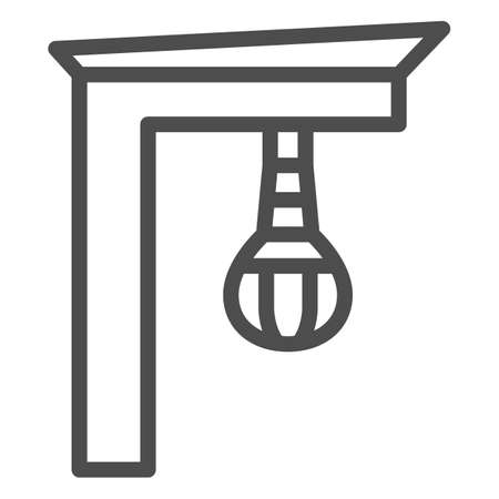 Boxing bag attraction line icon, The rides concept, Punching ball sign on white background, boxing punch game machine icon in outline style for mobile concept, web design. Vector graphics.のイラスト素材