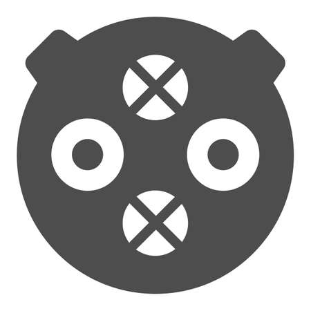 Electric Car charging plug CHAdeMO solid icon, Electric car concept, connector for charging electric vehicles sign on white background, CHAdeMO plug icon in glyph style. Vector graphics.のイラスト素材