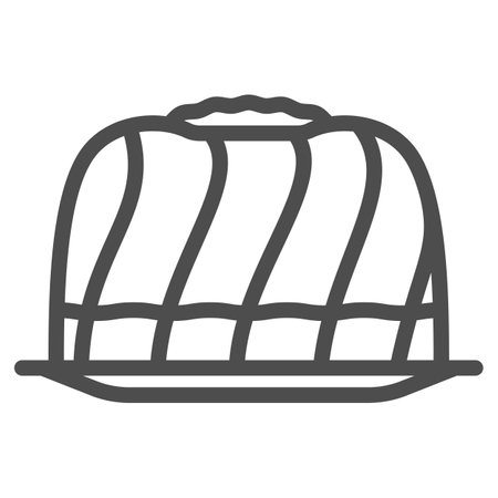 French biscuit line icon, french food concept, cookies vector sign on white background, biscuit outline style for mobile concept and web design. Vector graphics.のイラスト素材