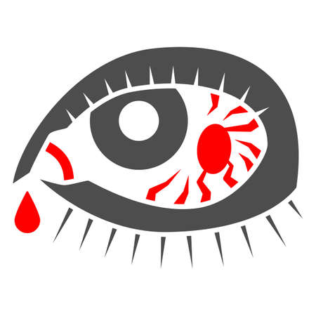 Blood vessels and arteries in eye solid icon, Human diseases concept, Eye with vessels sign on white background, inflamed reddened eyes icon in glyph style for mobile, web. Vector graphics.のイラスト素材
