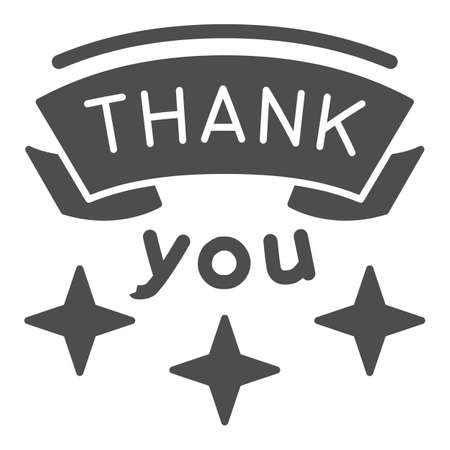 Inscription Gratitude solid icon, thankfullness appreciation concept, thank you text vector sign on white background, glyph style icon for mobile concept and web design. Vector graphics.のイラスト素材