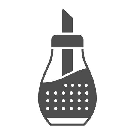 Transparent glass sugar bowl solid icon, catering business concept, sugar basin vector sign on white background, glyph style icon for mobile concept and web design. Vector graphics.のイラスト素材