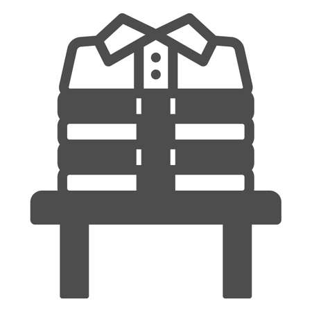 Stack of folded clean shirts solid icon, dry cleaning concept, stack of washed clothes vector sign on white background, glyph style icon for mobile concept and web design. Vector graphics.のイラスト素材
