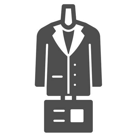 Suit finishing press solid icon, dry cleaning concept, jacket topper machine vector sign on white background, glyph style icon for mobile concept and web design. Vector graphics.のイラスト素材