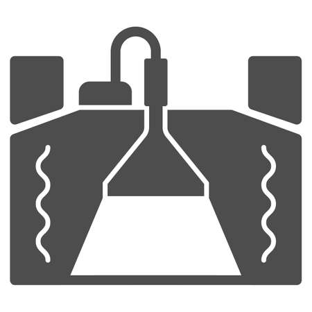 Carpet vacuum cleaning, vacuuming solid icon, cleaning concept, rug hoovering vector sign on white background, glyph style icon for mobile concept and web design. Vector graphics.のイラスト素材