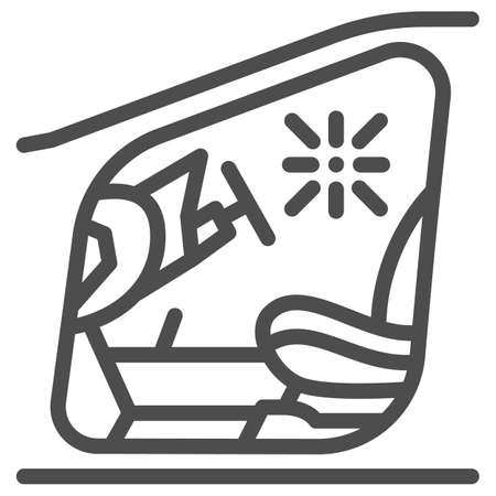 Car interior chemical cleaning line icon, dry cleaning concept, auto cabin wash vector sign on white background, outline style icon for mobile concept and web design. Vector graphics.のイラスト素材