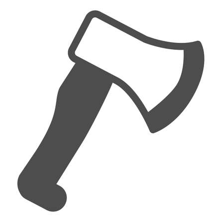 Ax, hatchet, axe, weapon, tool, halloween solid icon, halloween concept, lumberjack vector sign on white background, glyph style icon for mobile concept and web design. Vector graphics.のイラスト素材