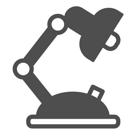 Table lamp, illumination, lighter solid icon, education concept, lighting vector sign on white background, glyph style icon for mobile concept and web design. Vector graphics.のイラスト素材