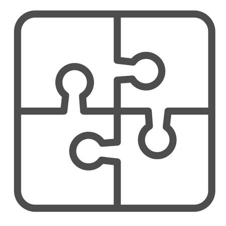 Puzzle, game, jigsaw, thinking, resolve line icon, education concept, solution vector sign on white background, outline style icon for mobile concept and web design. Vector graphics.のイラスト素材