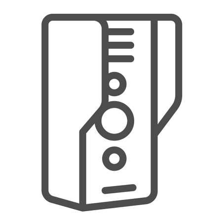 Intercom with camera, protection, security, cctv line icon, CCTV concept, home safety vector sign on white background, outline style icon for mobile concept and web design. Vector graphics.のイラスト素材