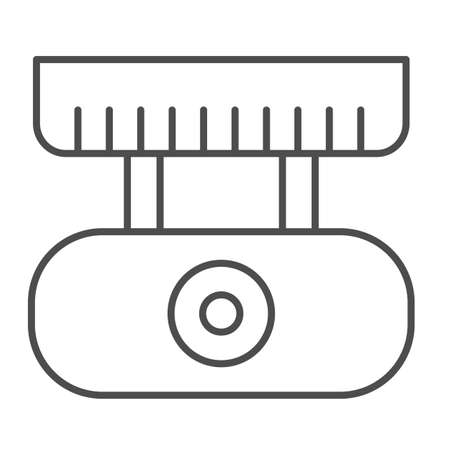 Ceiling webcam, camera, protection, security, cctv thin line icon, CCTV concept, web cam vector sign on white background, outline style icon for mobile concept and web design. Vector graphics.のイラスト素材