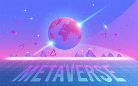 Concept of Future digital technology metaverse, colorful background. Vector illustration eps10のイラスト素材