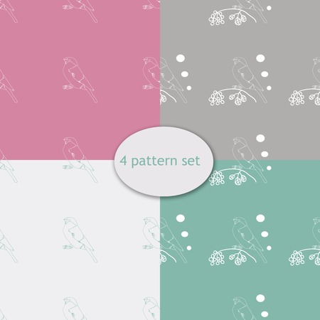 bullfinch pattern setのイラスト素材