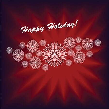 vector Christmas card with lots of snowflakesのイラスト素材