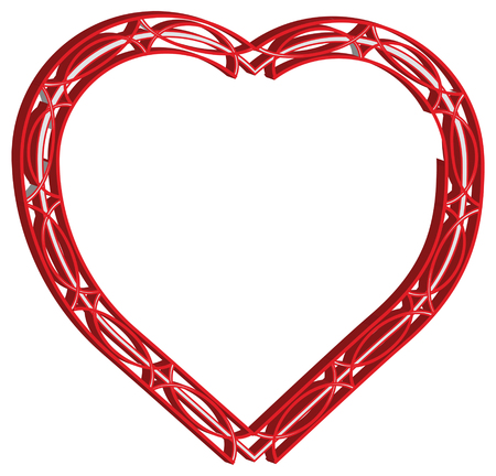 vector illustration of red hearts surround lacyのイラスト素材