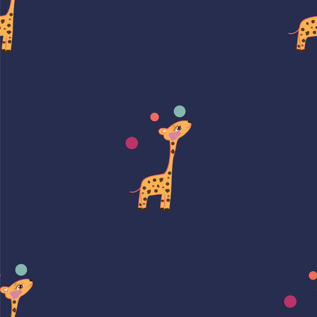 Seamless vector pattern with cute giraffe patternのイラスト素材