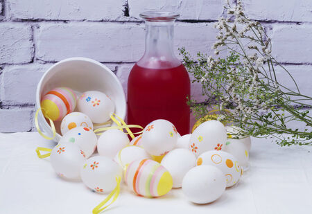 Chicken eggs Easter Spring vivid multicolored paint
