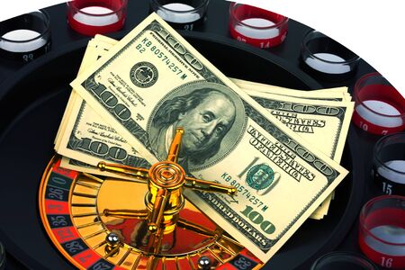 roulette casino game American dollars money toned photo selective soft focusの写真素材