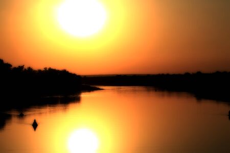 sunset on the river