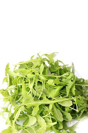 arugula salad isolated on white background healthy lifestyle, green eco life dietの写真素材