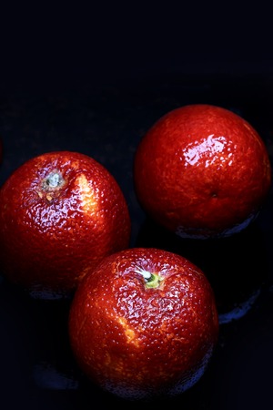 blood orange on a dark backgroundの写真素材
