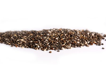 chia seeds isolated on white background selective focusの写真素材