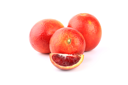 red orange isolated on white background blood orangeの写真素材