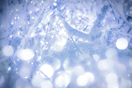 abstract blurry winter blue backgroundの写真素材