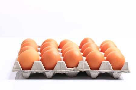 chicken eggs isolated on white background. Healthy food