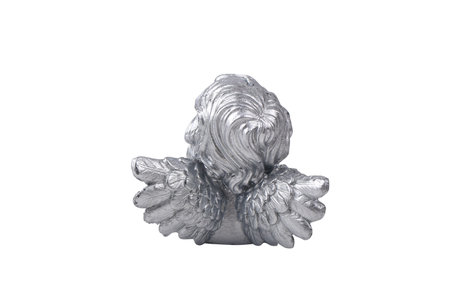 silver angel isolated on white backgroundの写真素材