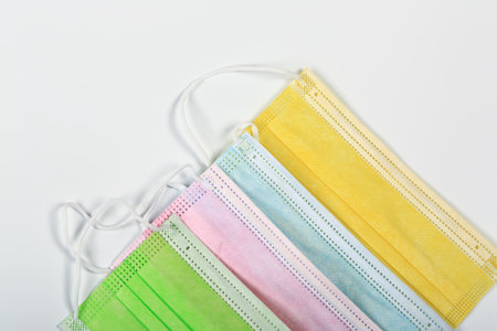 set of multi-colored medical masks