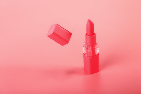 matte pink red lipstic. cosmetic conceptの写真素材