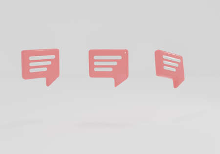 3D Minimal. chat bubbles on pink . concept of social media messages. 3d render illustrationの写真素材