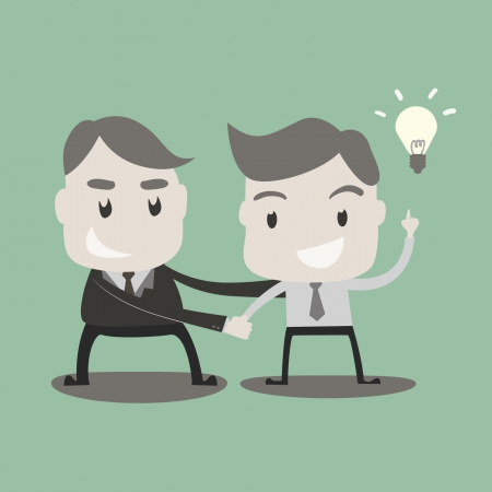 Business people got idea and shaking hands のイラスト素材