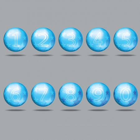 collection of numbers - Aqua spheres.のイラスト素材