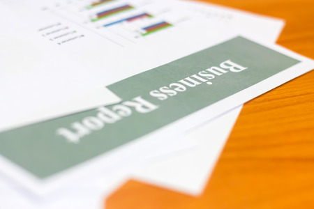 Document charts of successful business, workplace of the businessman
