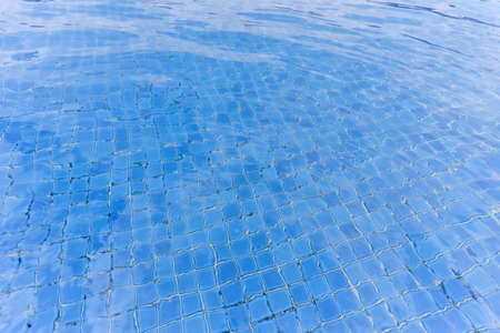 Blue and bright waer with sun reflectionの写真素材