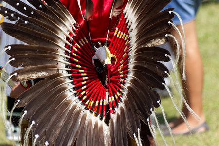 Kahnawake, Quebec, Canada - July 9, 2017: Pow Wow in Kahnawake Reserve for their 27th Annual Echoes...