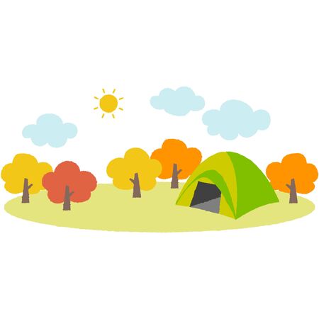 cute illustration of the campsiteのイラスト素材