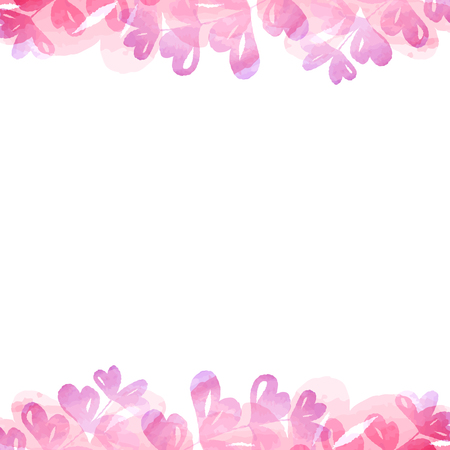 Plant frame of pastel color. Watercolor painting.のイラスト素材