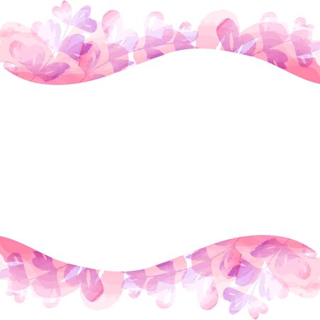 Plant  frame of pastel color in  watercolor.のイラスト素材