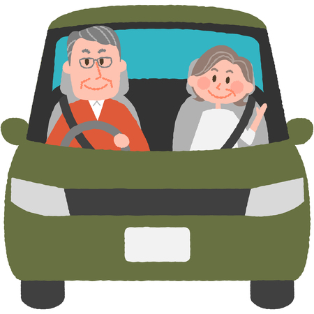 a vector illustration of the elderly driverのイラスト素材
